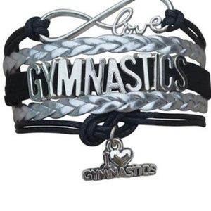 Girls Gymnastics Bracelet - Black & Silver